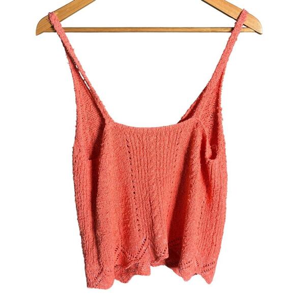 Anthropologie V Neck Pointelle Sweater Tank Coral Size S - Picture 5 of 6